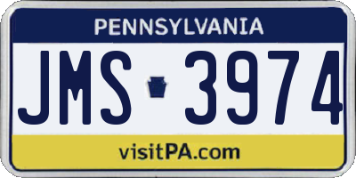 PA license plate JMS3974