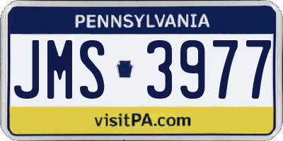 PA license plate JMS3977