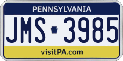 PA license plate JMS3985