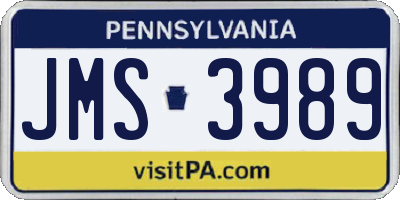 PA license plate JMS3989