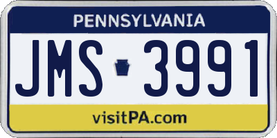 PA license plate JMS3991