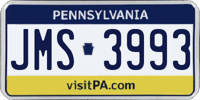 PA license plate JMS3993