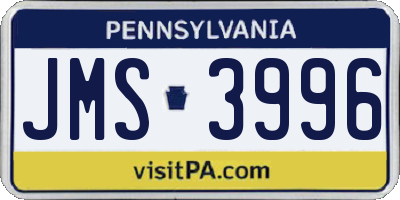 PA license plate JMS3996