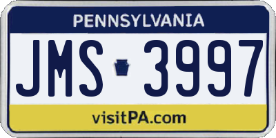 PA license plate JMS3997