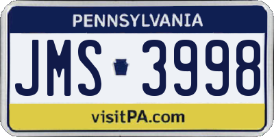 PA license plate JMS3998