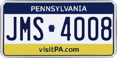 PA license plate JMS4008