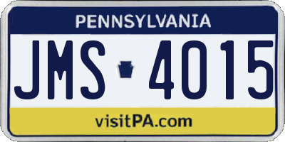 PA license plate JMS4015