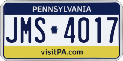 PA license plate JMS4017