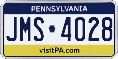 PA license plate JMS4028