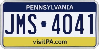 PA license plate JMS4041