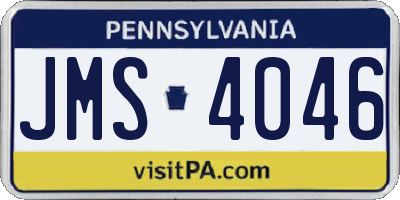 PA license plate JMS4046