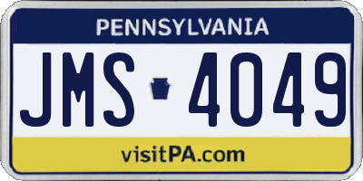 PA license plate JMS4049