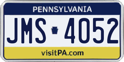 PA license plate JMS4052