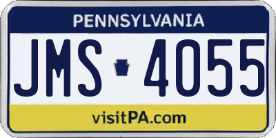 PA license plate JMS4055