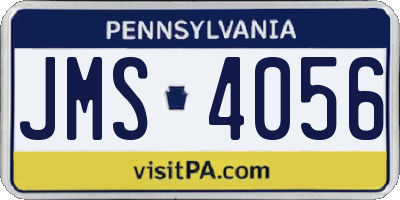 PA license plate JMS4056