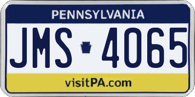 PA license plate JMS4065