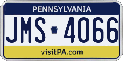 PA license plate JMS4066