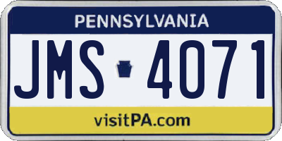 PA license plate JMS4071