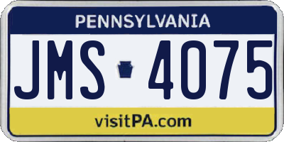 PA license plate JMS4075