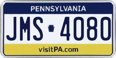 PA license plate JMS4080