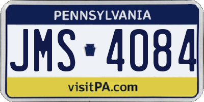 PA license plate JMS4084