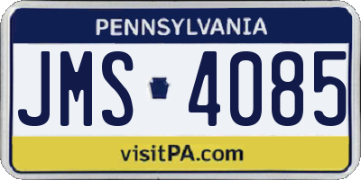 PA license plate JMS4085