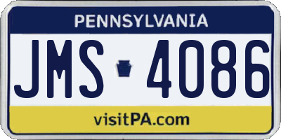 PA license plate JMS4086