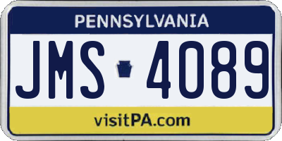 PA license plate JMS4089