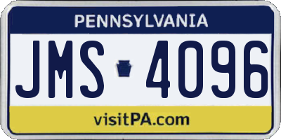 PA license plate JMS4096