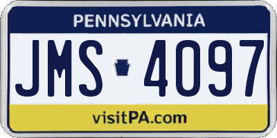 PA license plate JMS4097