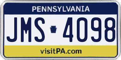 PA license plate JMS4098