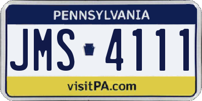 PA license plate JMS4111