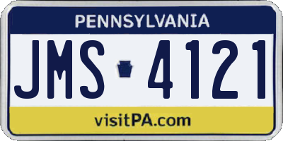 PA license plate JMS4121