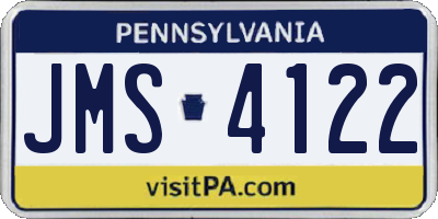 PA license plate JMS4122
