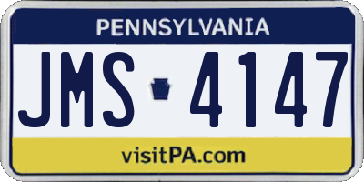 PA license plate JMS4147