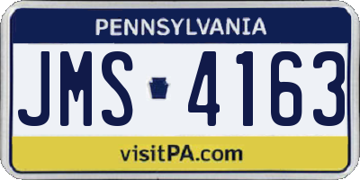 PA license plate JMS4163