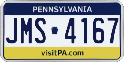 PA license plate JMS4167