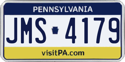 PA license plate JMS4179