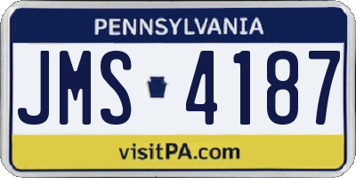 PA license plate JMS4187