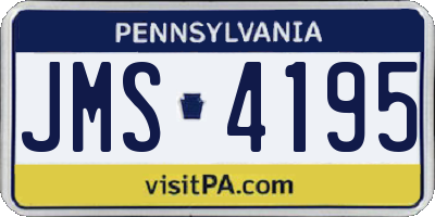 PA license plate JMS4195