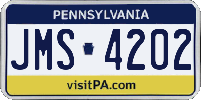 PA license plate JMS4202