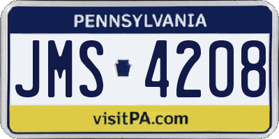 PA license plate JMS4208