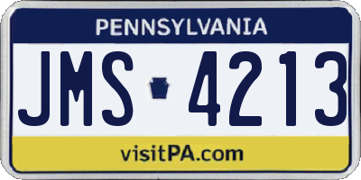 PA license plate JMS4213