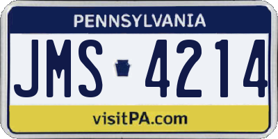 PA license plate JMS4214