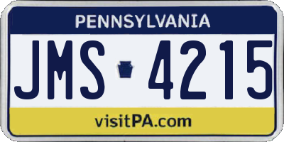 PA license plate JMS4215
