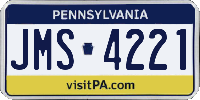 PA license plate JMS4221