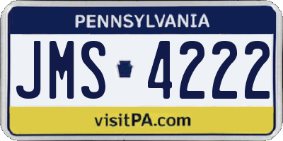 PA license plate JMS4222