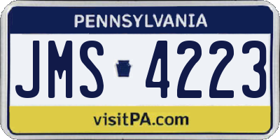 PA license plate JMS4223