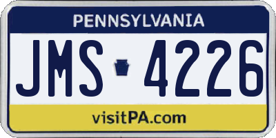 PA license plate JMS4226