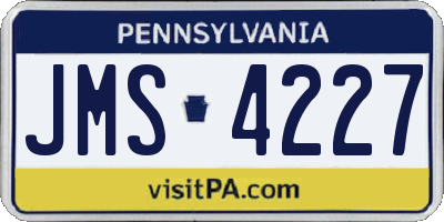 PA license plate JMS4227